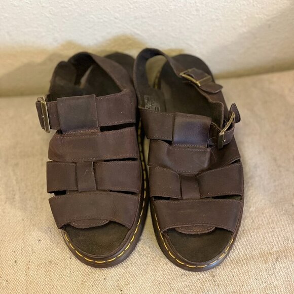Dr Martens Men's Leather Oiled Carolyn 11 Flash Fisherman Sandles Sz 10 - Picture 1 of 5